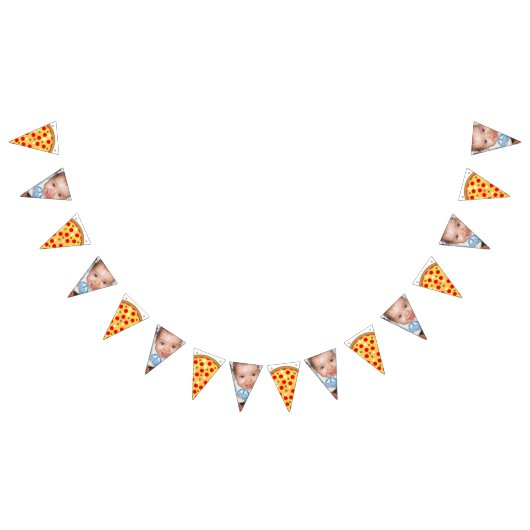 クールおもしろいピザパーティーカスタム写真 バンティングフラッグ (全)