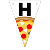 クールおもしろいピザパーティーキッズハッピーバースデー バンティングフラッグ (第2の旗)