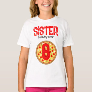 クールおもしろいピザパーティー子供の誕生日クルー姉 Tシャツ