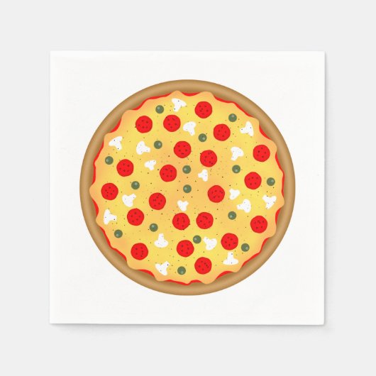 クールおもしろいピザパーティー子供の誕生日 スタンダードカクテルナプキン (正面)