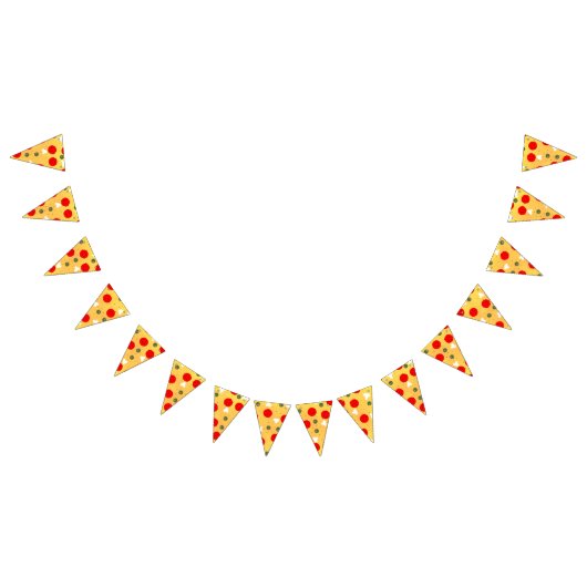 クールおもしろいピザパーティー子供の誕生日 バンティングフラッグ (全)