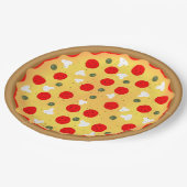 クールおもしろいピザパーティー子供の誕生日 ペーパープレート (アングル)