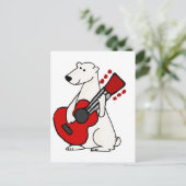 クールおもしろいポーラ遊ベアのギター ポストカード (スタンド正面)