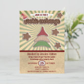 クールおもしろいレトロタイポグラフィクッキー交換パーティー 招待状 (スタンド正面)