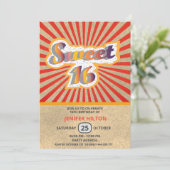 クールおもしろいレトロタイポグラフィスウィート16 招待状 (スタンド正面)
