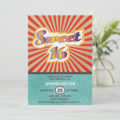 クールおもしろいレトロタイポグラフィスウィート16 招待状 (スタンド正面)