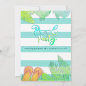 クールおもしろい夏のスクリプトプールパーティー誕生日 招待状 (裏面)