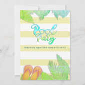 クールおもしろい夏のスクリプトプールパーティー誕生日 招待状 (裏面)