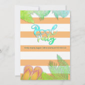 クールおもしろい夏のスクリプトプールパーティー誕生日 招待状 (裏面)