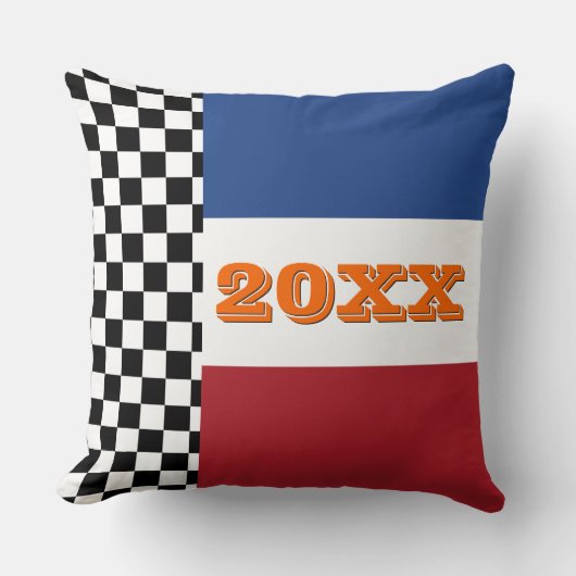 クールおもしろい市松模様にの終了フラグのパターン クッション (正面)