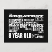 クールおもしろい第8期素晴らし生誕生節8歳 インビテーションポストカード (正面)