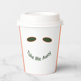 クールおもしろい飲み飲み遠くに喫茶店 紙コップ