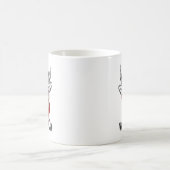 クールおもしろい鹿のスケッチ「世界への喜び」引用文 コーヒーマグカップ (中央)