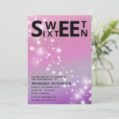 クールおもしろい10代モダンタイポグラフィ甘い16 招待状 (スタンド正面)