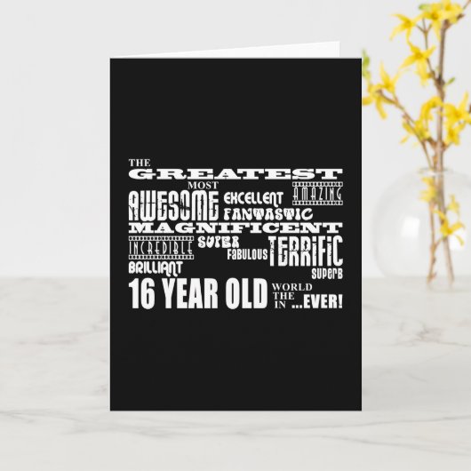 クールおもしろい16歳素晴らし誕生日パーティー カード (黄色い花)