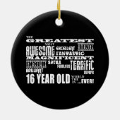 クールおもしろい16歳素晴らし誕生日パーティー セラミックオーナメント (裏面)