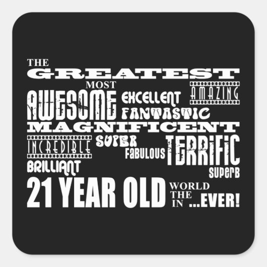クールおもしろい21歳素晴らし21歳 スクエアシール (正面)