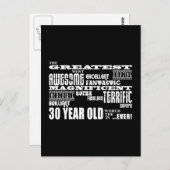 クールおもしろい30歳素晴らしパーティー ポストカード (正面/裏面)