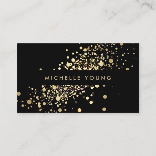 クールおよびユニーク金ゴールド紙吹雪名刺 名刺 (正面)