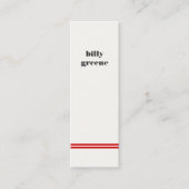 クールお尻ミニマルレッドストライプのミニ スキニー名刺 (正面)