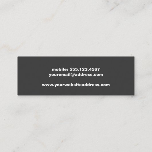 クールお尻ミニマルレッドストライプのミニ スキニー名刺 (裏面)