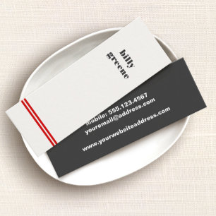 クールお尻ミニマルレッドストライプのミニ スキニー名刺