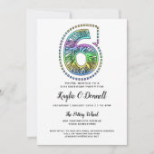 クールお洒落おもしろい6th誕生日パーティーへの招待 招待状 (正面)