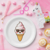 クールかわいいアイスクリーム ペーパープレート (パーティー)
