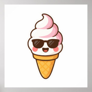 クールかわいいアイスクリーム ポスター