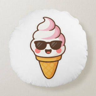 クールかわいいアイスクリーム ラウンドクッション