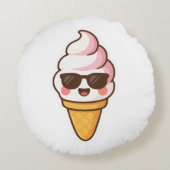 クールかわいいアイスクリーム ラウンドクッション (裏面)