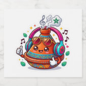 クールかわいいモロッコのタジン鍋 リキュールボトルラベル (シングルラベル)