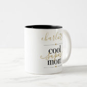 クールすごい母パーソナライズされた黒・金ゴールド ツートーンマグカップ (正面右)