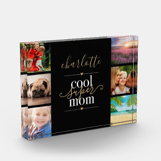 クールすごい母パーソナライズされた6 フォトブロック (左)