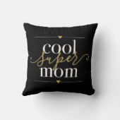 クールすごい母ブラックと金ゴールドモダンエレガント クッション (裏面)