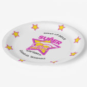 クールすごいGrad Pink – 名前と年をカスタマイズ ペーパープレート (アングル)