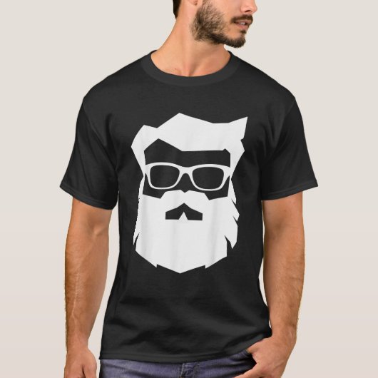 クールでおしゃれなサンタクロース ヒップスターサングラス Tシャツ (正面)