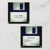 クールでおもしろいなフロッピーディスクの一見 スクエア名刺 (正面/裏面)