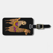 クールでおもしろいな怠惰の乗馬のラマ ラゲッジタグ (正面横)