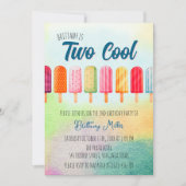 クールでかわいいポップシクル 2歳の誕生日 招待状 (正面)