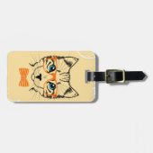 クールでかわいい猫のヒップスター ラゲッジタグ (正面横)