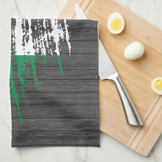 クールでイタリアンな旗のデザイン キッチンタオル (四つ折り)