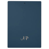 クールでエレガントでガーリーなバラの濃紺のストライプの クリップボード (裏面)