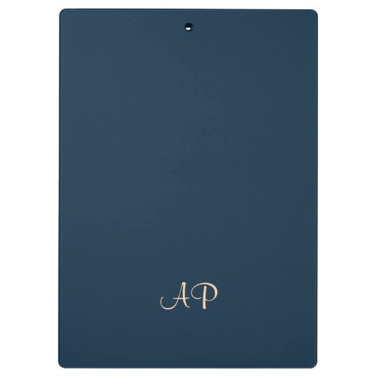 クールでエレガントでガーリーなバラの濃紺のストライプの クリップボード (裏面)