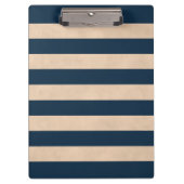 クールでエレガントでガーリーなバラの濃紺のストライプの クリップボード (正面)