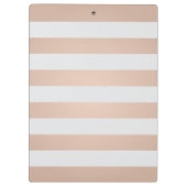 クールでエレガントでガーリーなバラの薄い灰色のストライプの クリップボード (裏面)