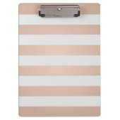 クールでエレガントでガーリーなバラの薄い灰色のストライプの クリップボード (正面)