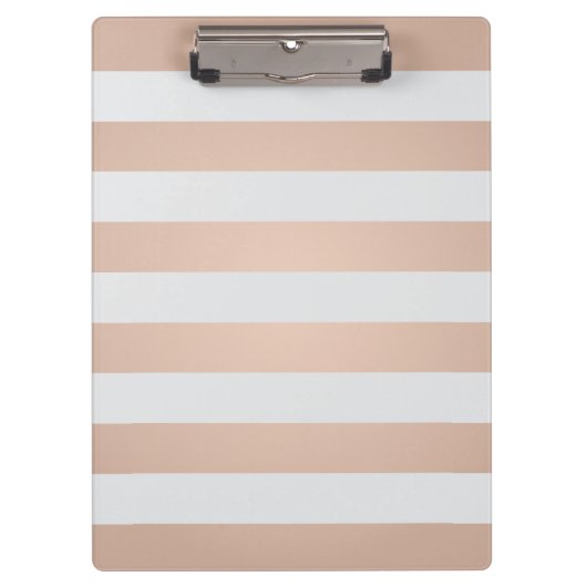 クールでエレガントでガーリーなバラの薄い灰色のストライプの クリップボード (正面)