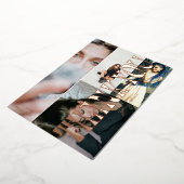 クールでエレガントなお礼の卒業用ホイルカード 箔招待状 (回転した状態)