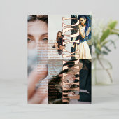 クールでエレガントなお礼の卒業用ホイルカード 箔招待状 (立ち正面)